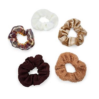 Emberly 5 pk Mix Texture Scrunchie Set