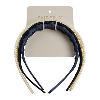 Emberly 3 pk Simulated Pearl Floral Headbands