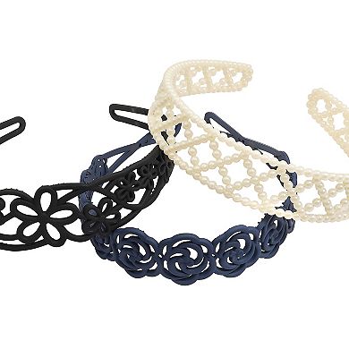 Emberly 3-Pk. Simulated Pearl Floral Headbands