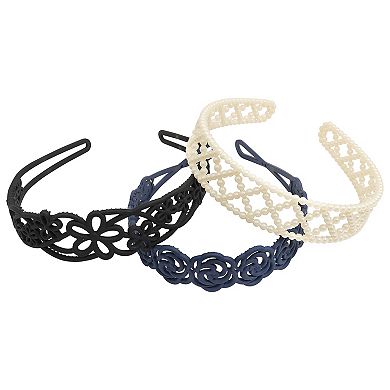Emberly 3-Pk. Simulated Pearl Floral Headbands
