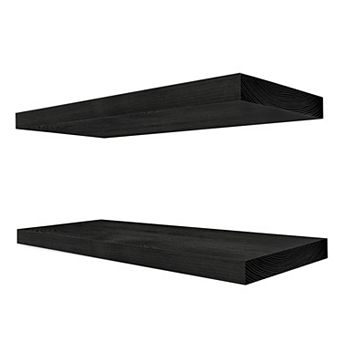 Sorbus 2 Pack 16" Solid Wood Floating Shelves - for Bathroom Decor, Books, Bedroom & Living Room