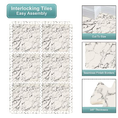 Sorbus 12 Tiles 48 Sq. Ft. Wood Grain Interlocking Mats Tiles- for Home, Playroom, Trade Show