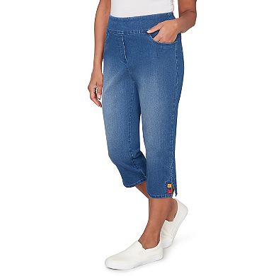 Petite Alfred Dunner Super Stretch Denim Capri Pants