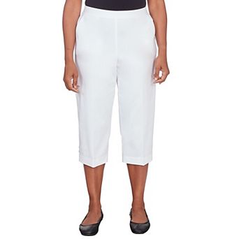 Petite Alfred Dunner Denim Twill Split Hem Capri Pants