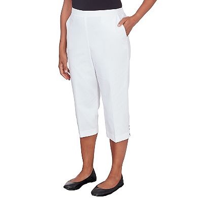Petite Alfred Dunner Denim Twill Split Hem Capri Pants