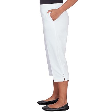 Petite Alfred Dunner Denim Twill Split Hem Capri Pants