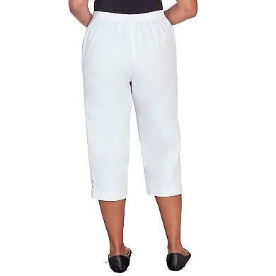 Petite Alfred Dunner Denim Twill Split Hem Capri Pants