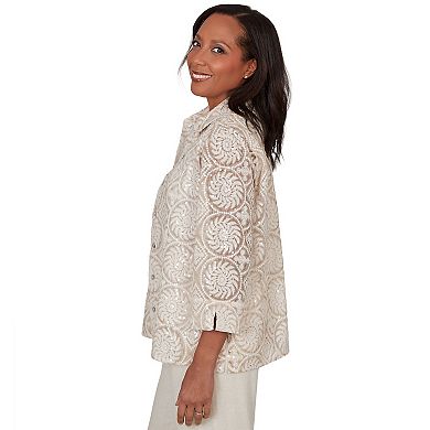Petite Alfred Dunner Sequin Medallion Two in One Top