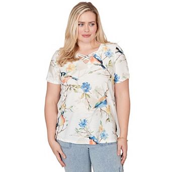 Petite Alfred Dunner Chickadees Embellished Tee