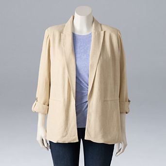 Plus Size Simply Vera Vera Wang Roll Tab Blazer
