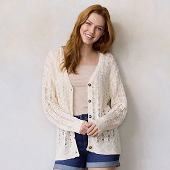 Women's LC Lauren Conrad Pointelle V-Neck Sweater