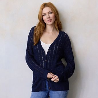 Women's LC Lauren Conrad Pointelle V-Neck Sweater