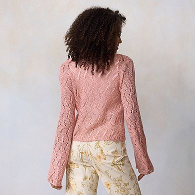 Petite LC Lauren Conrad Scallop Hem Sweater