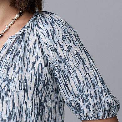Petite Simply Vera Vera Wang Shirred Blouse