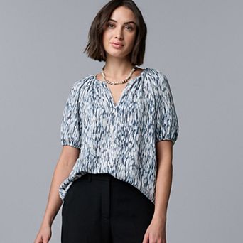 Petite Simply Vera Vera Wang Shirred Blouse