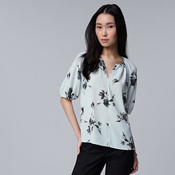 Petite Simply Vera Vera Wang Shirred Blouse