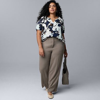 Plus Size Simply Vera Vera Wang Shirred Blouse