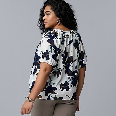 Plus Size Simply Vera Vera Wang Shirred Blouse