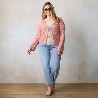 Plus Size LC Lauren Conrad Scallop Hem Sweater