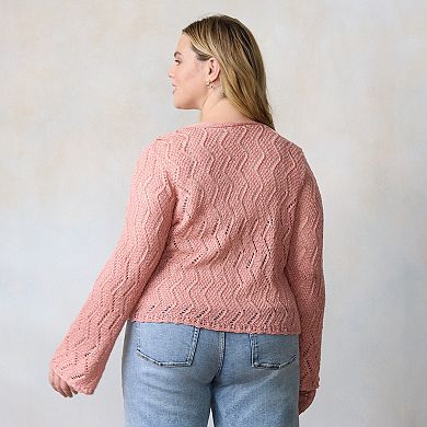 Plus Size LC Lauren Conrad Scallop Hem Sweater