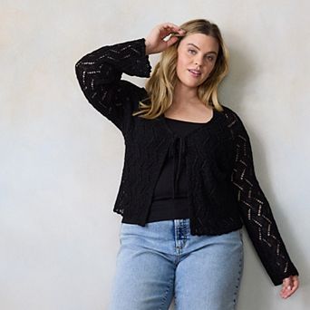 Plus Size LC Lauren Conrad Scallop Hem Sweater