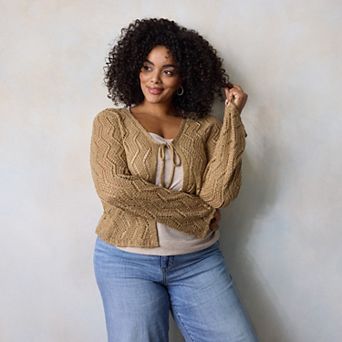 Plus Size LC Lauren Conrad Scallop Hem Sweater