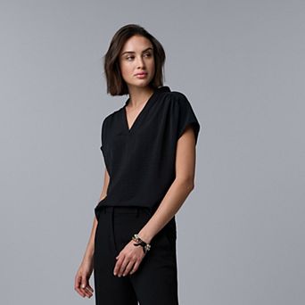 Women's Simply Vera Vera Wang V-Neck Short Sleeve Popover