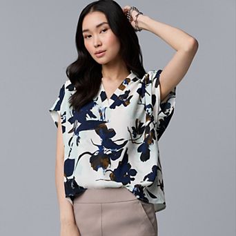 Women's Simply Vera Vera Wang V-Neck Short Sleeve Popover