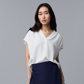 Women's Simply Vera Vera Wang V-Neck Short Sleeve Popover