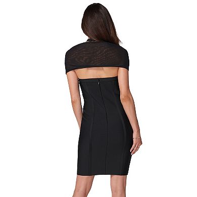 Juniors' bebe Mesh Overlay Bandage Dress