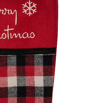 Northlight 20.5-Inch Fleece Cuff Plaid Design Christmas Stocking
