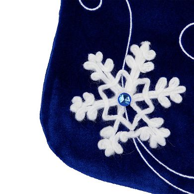 Northlight 20.5-Inch Snowflake Design Velvet Christmas Stocking