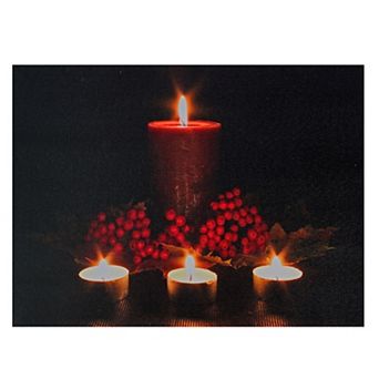 Northlight LED Candles Christmas Canvas Wall Art