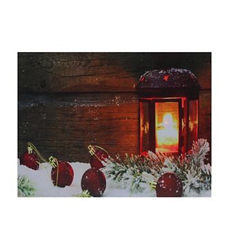 Northlight 12-Inch x 15.75-Inch LED Lighted Candle Lantern Wall Art