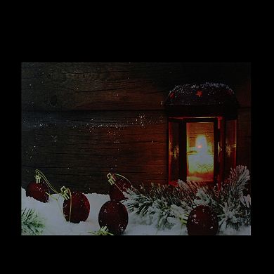 Northlight 12-Inch x 15.75-Inch LED Lighted Candle Lantern Wall Art