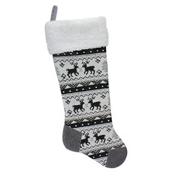 Northlight Rustic Lodge Knit Christmas Stocking with High Pile Fleece Cuff