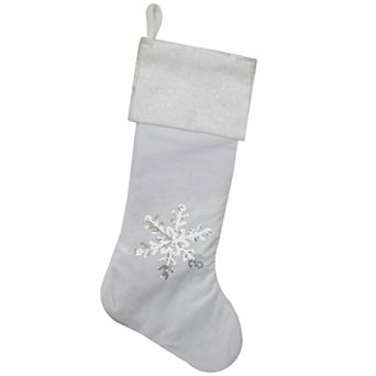 Northlight Christmas Stocking with Sequin Snowflake