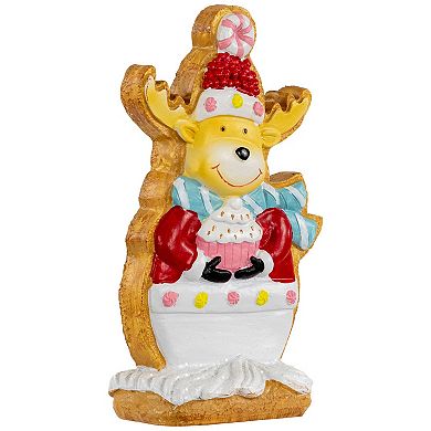Northlight Gingerbread Reindeer with Cupcake Christmas Figurine Table Decor