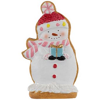 Northlight Gingerbread Snowman with Present Figurine Table Decor