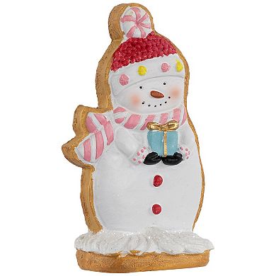 Northlight Gingerbread Snowman with Present Figurine Table Decor