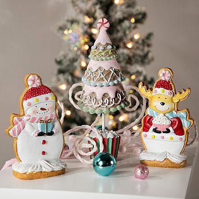 Northlight Gingerbread Snowman with Present Figurine Table Decor