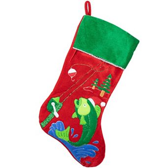 Northlight Fishing Themed Christmas Stocking