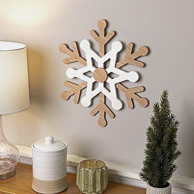 Northlight Natural Wooden Snowflake Wall Decor