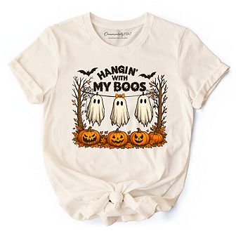 Hanging with My Boos Ghost T-Shirt, Funny Halloween Spooky Season Tee