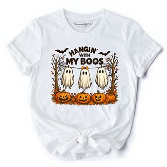 Hanging with My Boos Ghost T-Shirt, Funny Halloween Spooky Season Tee