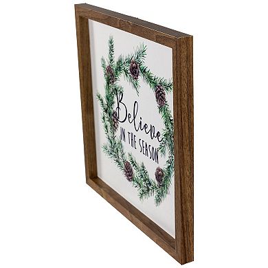 Northlight Wooden Framed "Believe In The Season" 11.75-Inch Wall Decor