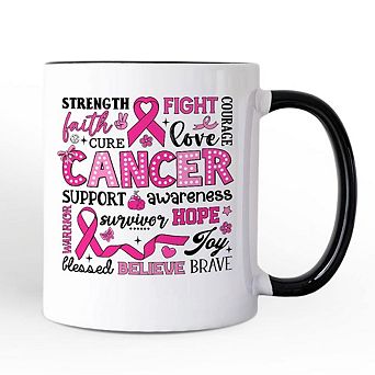 Breast Cancer Awareness Ribbon Mug, In October We Wear Pink Support Gift