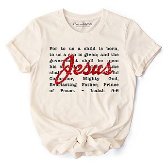 Jesus Christmas Bible Verse T‑Shirt, Isaiah 9:6 Tee for Faithful Believers