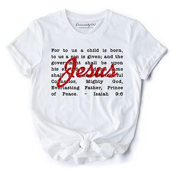 Jesus Christmas Bible Verse T‑Shirt, Isaiah 9:6 Tee for Faithful Believers