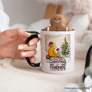 Nothing Warms Christmas Like Friends Pooh Bear Mug, Heartwarming Holiday Gift